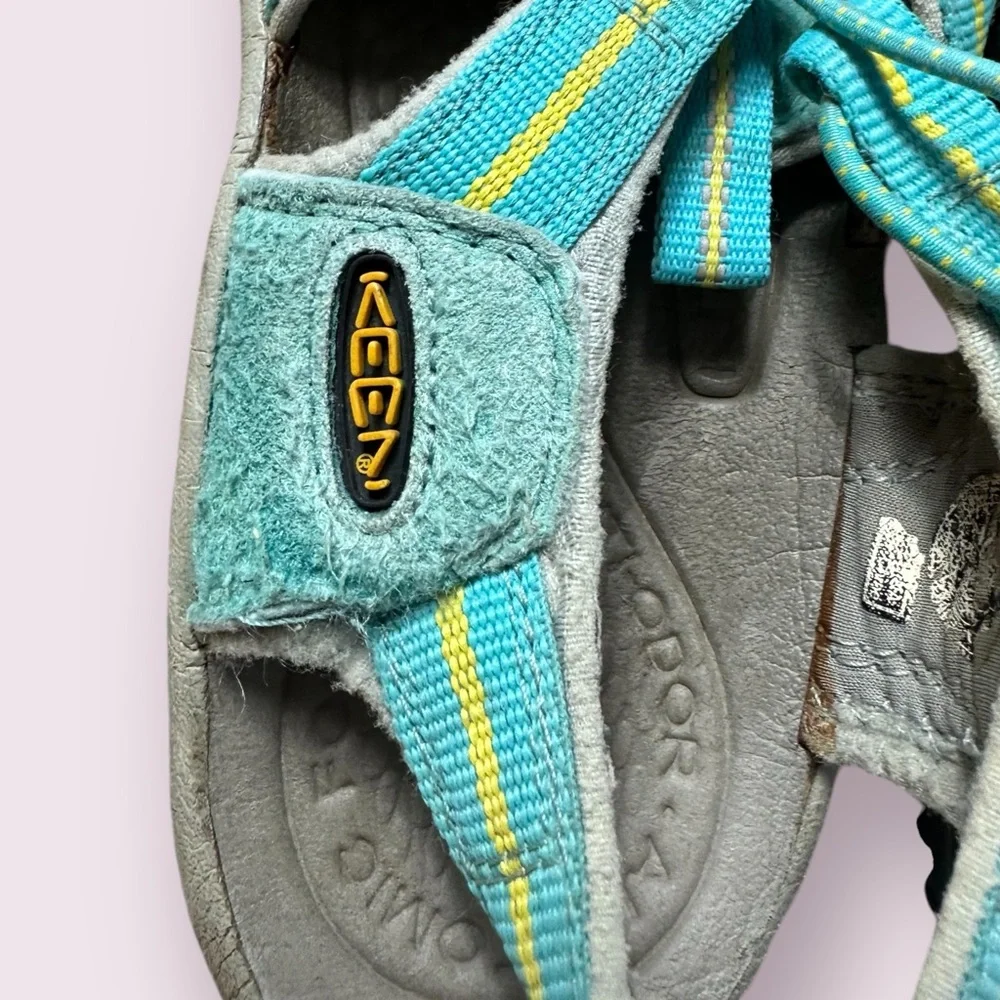 Women’s Keen Waterproof Hiking Sandals Turquoise And Yellow Size 6.5 - Picture 10 of 11